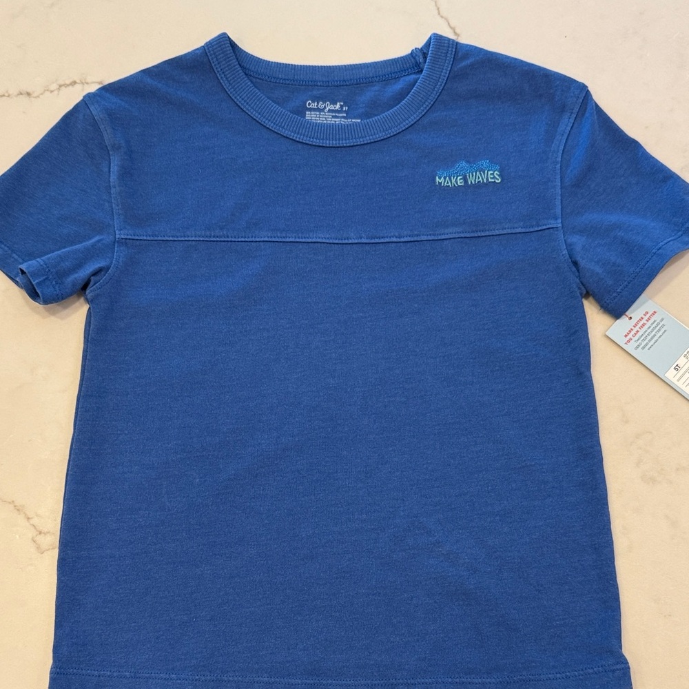 Cat & Jack Blue 'Make Waves' Short Sleeve Tee